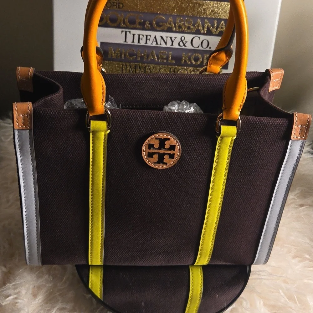 Tory Burch NWOTs Canvas Colorblock Tote